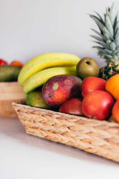 istock Home baskets with fruits 1370682297