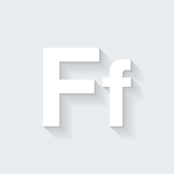 istock Letter F - Uppercase and lowercase. Icon with long shadow on blank background - Flat Design 1370683911