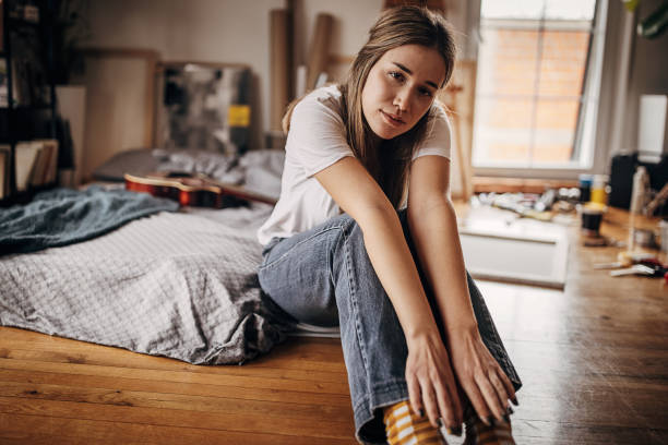 istock Beautiful female artist 1370684288