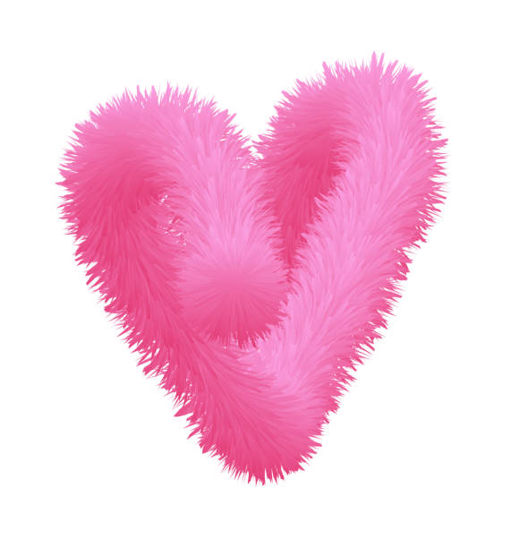 istock fur heart isolated on white background. 1370685576