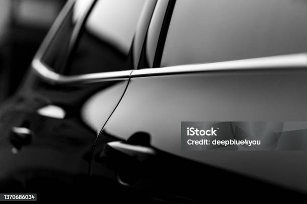 Blurred Abstract Black Car Door Stock Photo - Download Image Now - Car, Window, Black Color