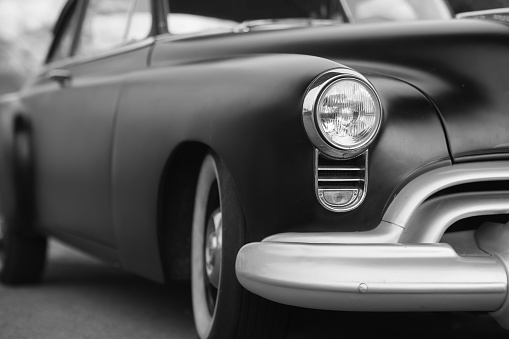 Side view of a classic american car from the fifties
