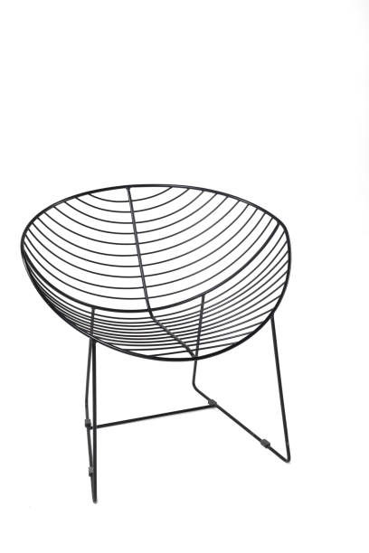 designer style iron chair on white background. isolated