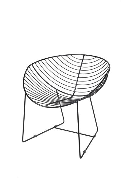 istock designer style iron chair on white background. isolated 1370690622