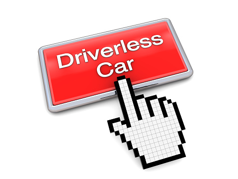 Hand Cursor on Driverless Car Button