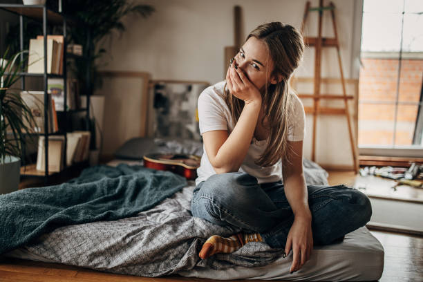 istock Modern female artist 1370693544
