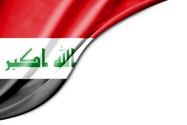 Iraq flag. 3d illustration. with white background space for text. Iraq flag. 3d illustration. with white background space for text. Close-up view. iraqi flag stock pictures, royalty-free photos & images