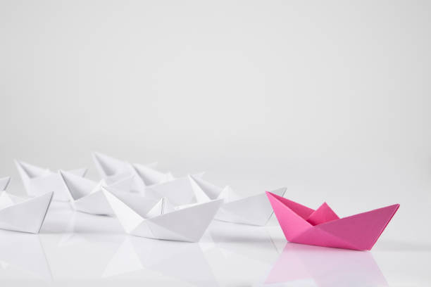 istock Pink Paper Boat 1370695198