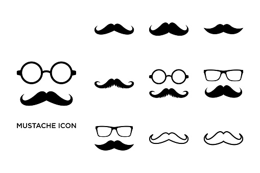 mustache icon set vector design template simple and clean