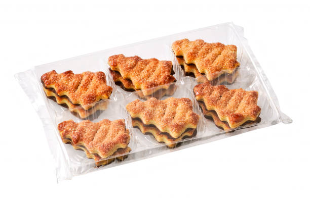 Chistmas cookies in a plastic tray