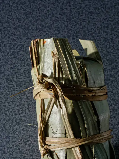 Photo of Traditional handmade palm leaf Packaging for Palm Jaggery