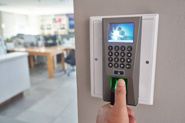 istock Businessman hand scanning finger on Fingerprints scan machine 1370699316