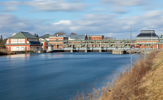 Hydroelectric power station at Lech canal near Augsburg, Bavaria, Germany