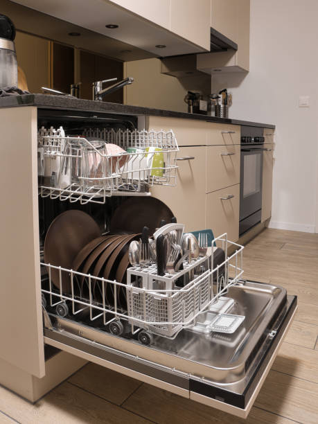 istock open dishwasher with dishes inside, before cleaning, in a modern kitchen 1370706147