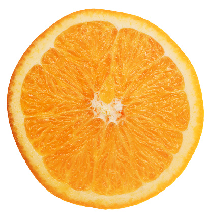 Ripe orange isolated on white background. File contains clipping path.