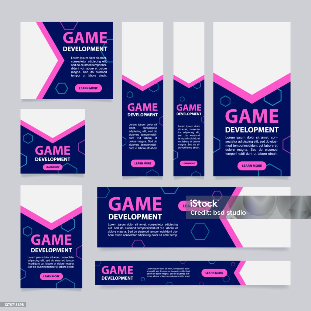 Game Library Banner Game Development Course Web Banner Design Template Stock Illustration ...