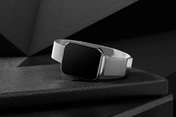 istock smart wrist watch on black background 1370717604