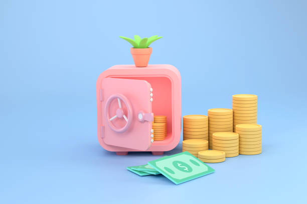 istock safe, coins and banknotes for symbol business saving. 1370718504