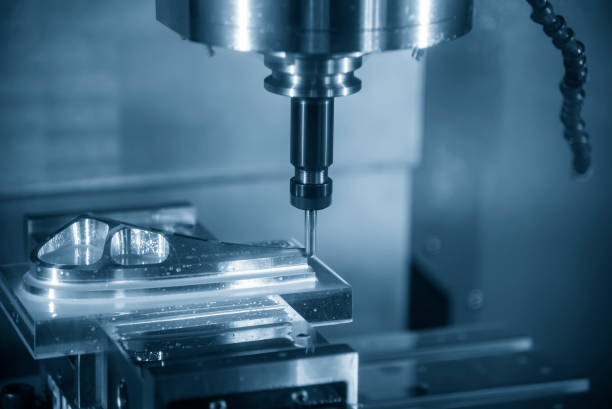 istock Closeup scene the press die manufacturing process by CNC milling machine with ball end mill tool. 1370719919