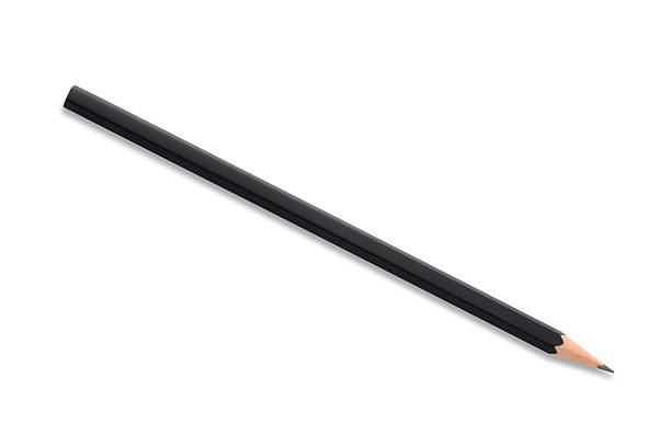 Isolated black pencil on white background stock photo