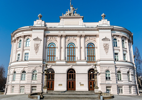 Facade of the Warsaw Univeristy of Technology (Politechnika Warszawska), Poland, Europe