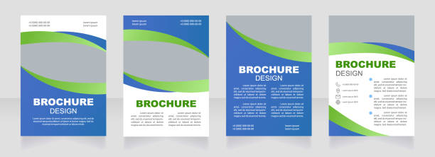 desain brosur kosong kebugaran dan kebugaran - horizontal komposisi ilustrasi stok