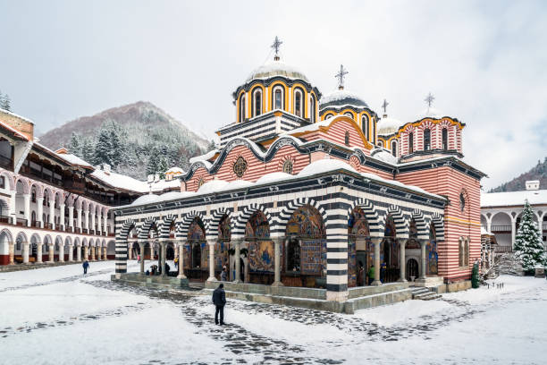 monastery  saint  ivan rila. - chinese temple dog imagens e fotografias de stock