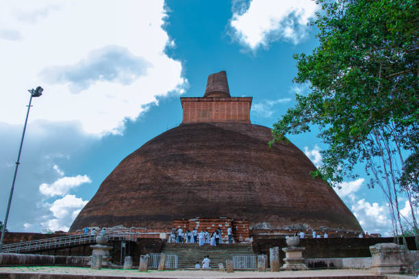 The Jethawanaramaya  Stupa, Anuradhapura - Sri Lanka The Jethawanaramaya or Jetavanaramaya is a stupa located in the ruins of Jetavana in the sacred world heritage city of Anuradhapura in Sri Lanka. anuradhapura stock pictures, royalty-free photos & images