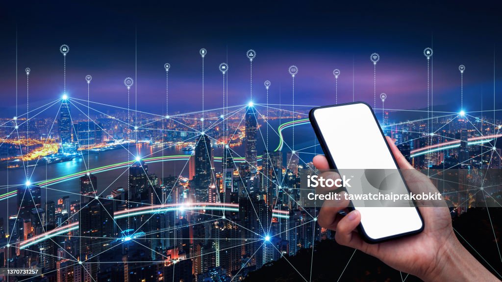 Smart New Connection Smart Connection Network System Smart City Network Concept 5g Wireless ...
