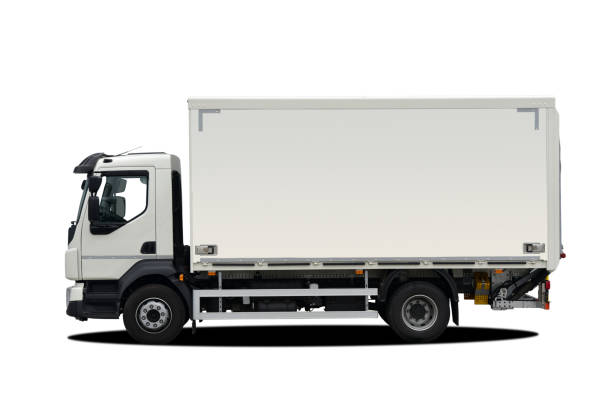 istock Small solo truck with delivery box 1370732370