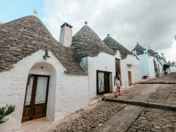 The trulli, traditional Apulian dry stone hut with a conical roof