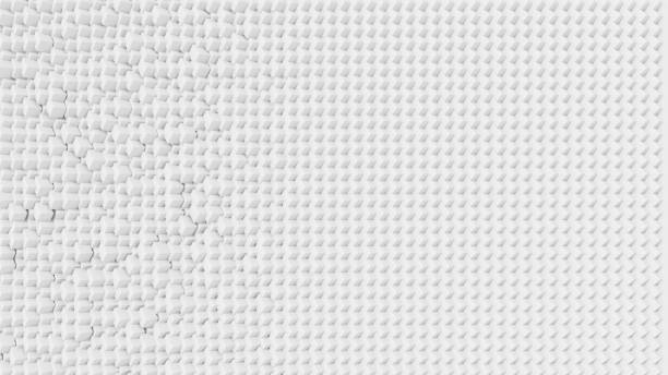 istock Wall cubes chaos to organized cubes. Abstract pattern background. 1370737705