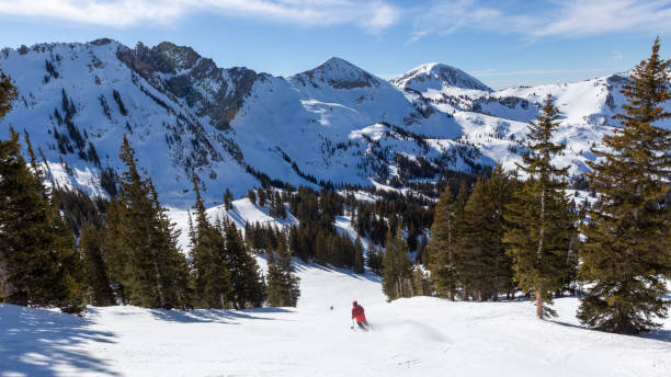 istock Alpine skiing at Alta Resort, Utah 1370737856