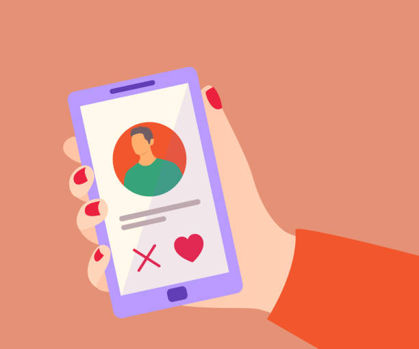 istock Woman using online dating app and searching friends 1370738933