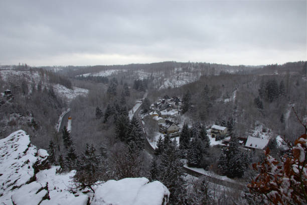 istock Wintry view of a small town 1370740639