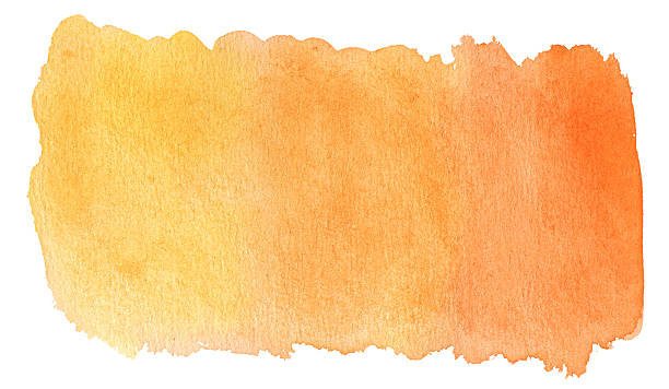 abstract yellow and orange watercolor background stock photo