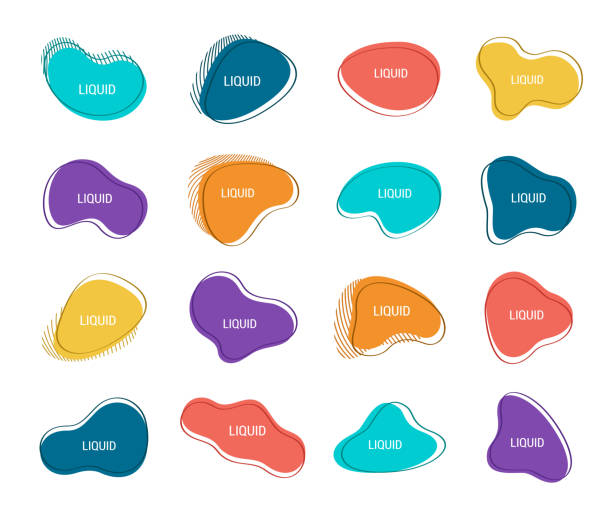 Vector illustration of the liquid shape elements