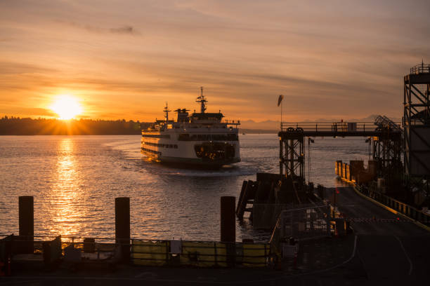 baía de elliott - ferry terminal - fotografias e filmes do acervo