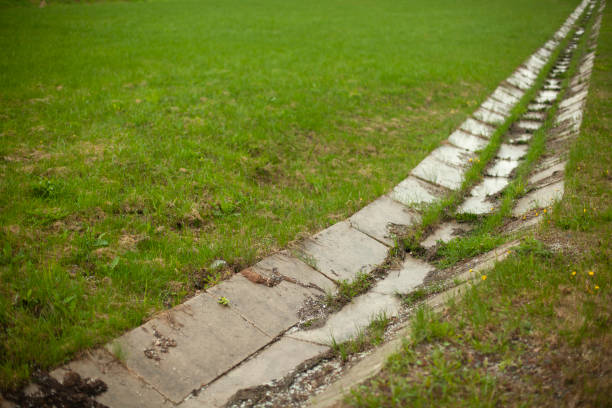 istock Ditch for water drainage. Drain drain to drain water from rain. 1370761299
