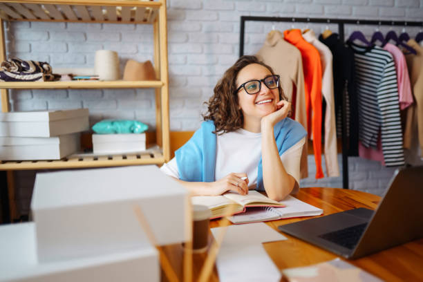 istock Dropshipping business owner working in her office. 1370766179