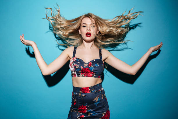 istock Young pretty woman with bright lips makeup 1370769011