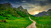 istock Track and mountains in Valle del Lago, Somiedo Nature Park, Asturias, Spain 1370772148