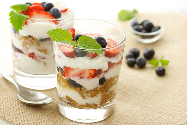 istock Yogurt with strawberries and blueberries 137077218