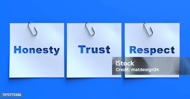 Honesty Trust Respect Stock Photo - Download Image Now - Honesty, Morality, Respect