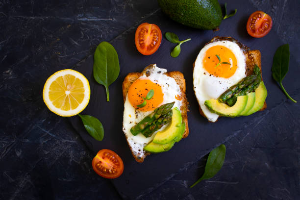 istock sandwich with egg, avocado, asparagus on old background 1370775126
