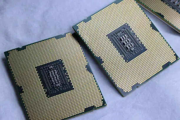 Photo of Intel cpu for pc computer  close up macro