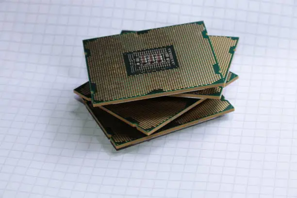 Photo of Intel cpu for pc computer  close up macro