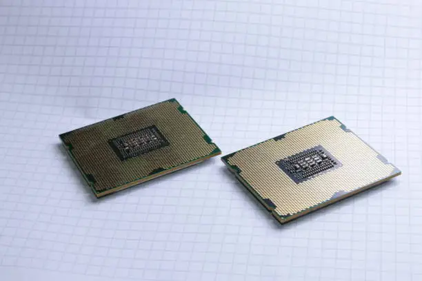 Photo of Intel cpu for pc computer  close up macro