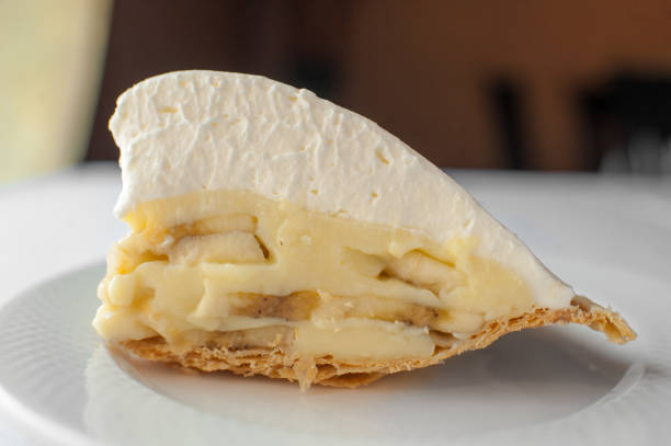plated banana cream pie dessert