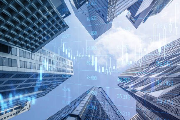 istock Creative glowing forex chart grid and big data hologram on blurry city background. Trade, technology and finance concept. Double exposure. 1370783734